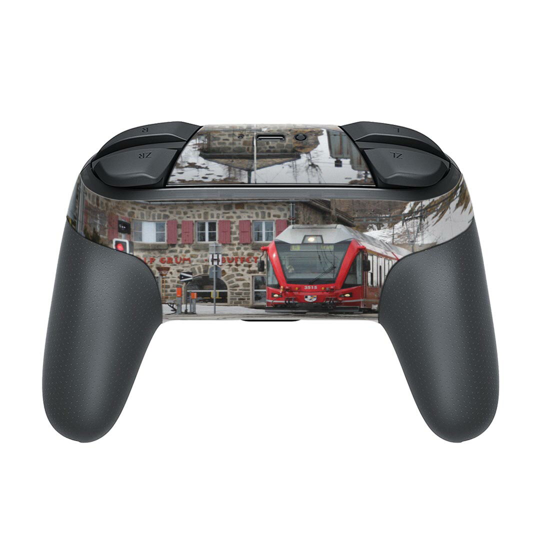 Nintendo Switch 用 PROコントローラ 専用 ニンテンドー スイッチ プロコン 専用 デザインスキンシール 全面セット カバー ケース 保護 フィルム ステッカー デコ アクセサリー 022971 電車　写真　風景