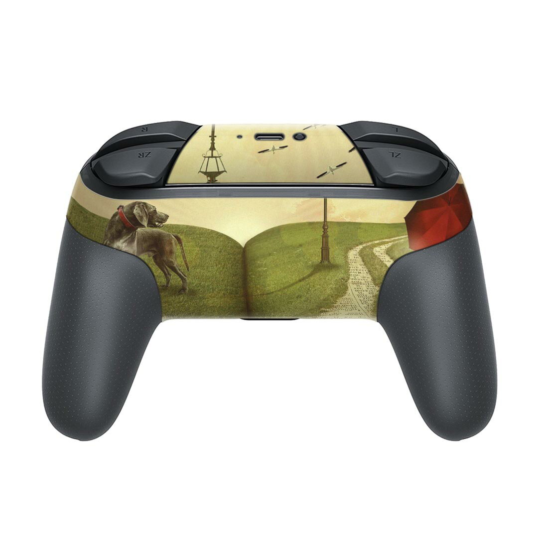 Nintendo Switch 用 PROコントローラ 専用 ニンテンドー スイッチ プロコン 専用 デザインスキンシール 全面セット カバー ケース 保護 フィルム ステッカー デコ アクセサリー 023002 犬　人物