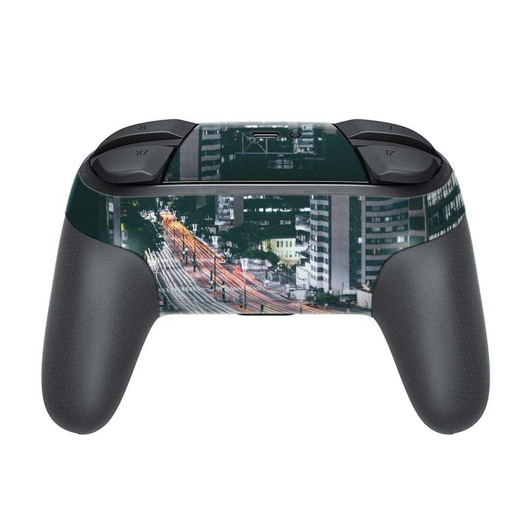 Nintendo Switch 用 PROコントローラ 専用 ニンテンドー スイッチ プロコン 専用 デザインスキンシール 全面セット カバー ケース 保護 フィルム ステッカー デコ アクセサリー 023076 都市　風景　写真　車