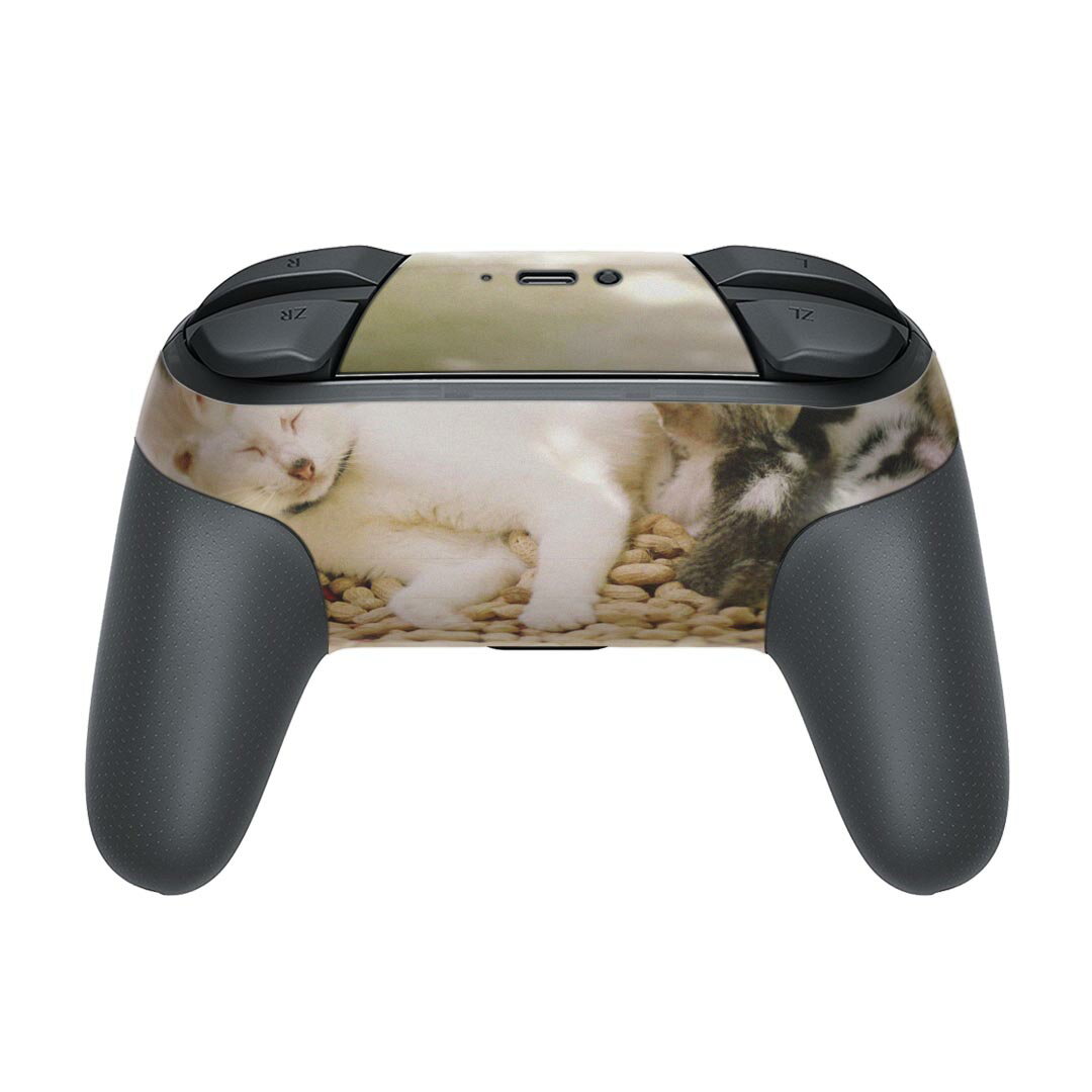 Nintendo Switch 用 PROコントローラ 専用 ニンテンドー スイッチ プロコン 専用 デザインスキンシール 全面セット カバー ケース 保護 フィルム ステッカー デコ アクセサリー 023098 猫　ねこ　動物　写真
