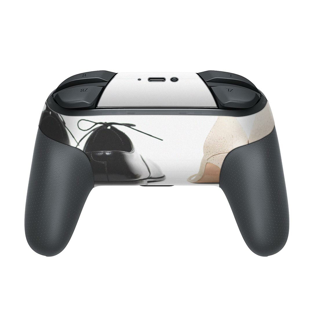 Nintendo Switch 用 PROコントローラ 専用 ニンテンドー スイッチ プロコン 専用 デザインスキンシール 全面セット カバー ケース 保護 フィルム ステッカー デコ アクセサリー 023265 ウェディング　写真　シューズ