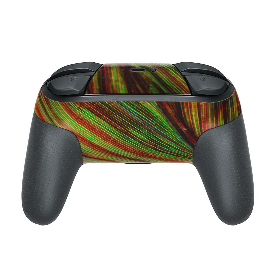 Nintendo Switch 用 PROコントローラ 専用 ニンテンドー スイッチ プロコン 専用 デザインスキンシール 全面セット カバー ケース 保護 フィルム ステッカー デコ アクセサリー 023502 葉っぱ　植物　柄