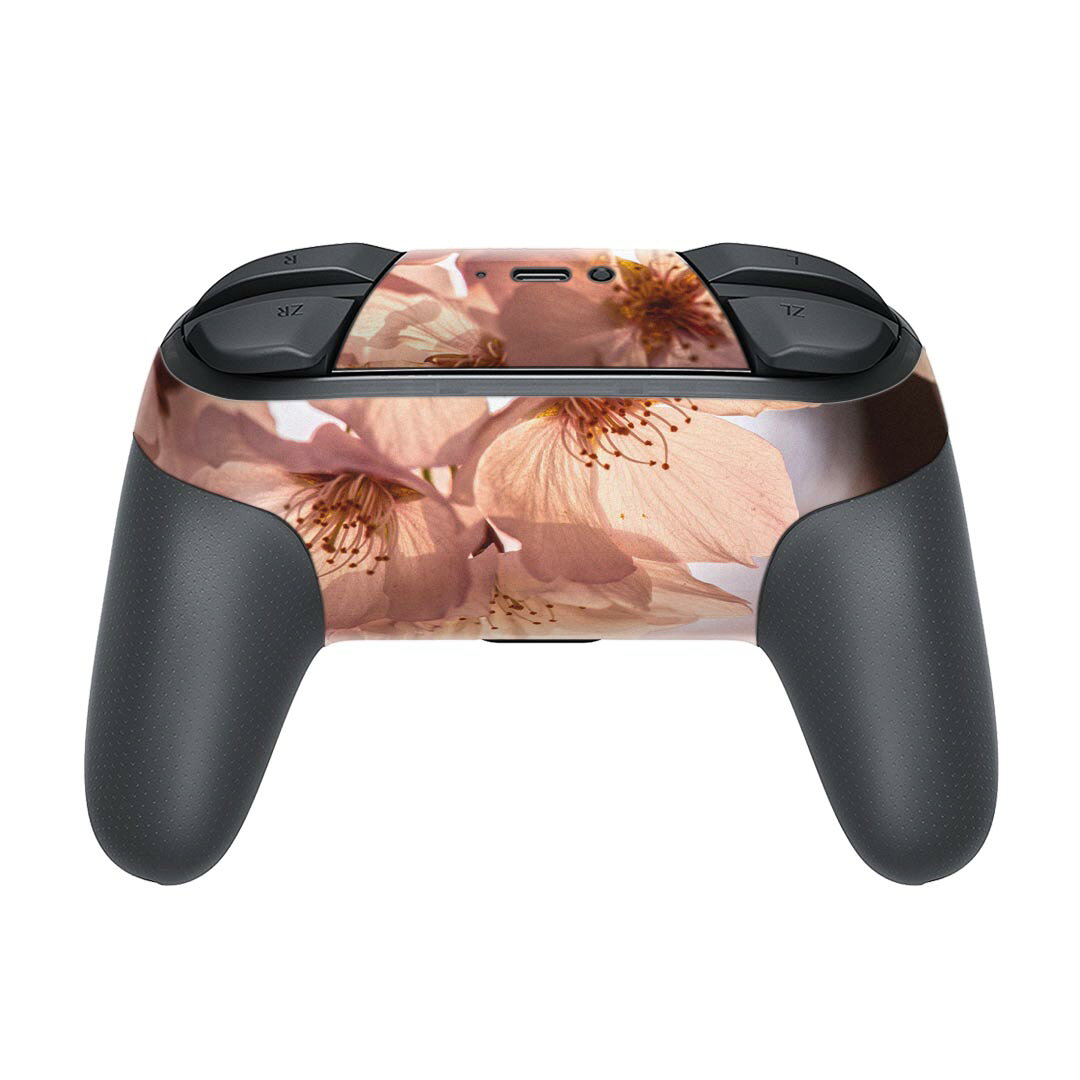 Nintendo Switch 用 PROコントローラ 専用 ニンテンドー スイッチ プロコン 専用 デザインスキンシール 全面セット カバー ケース 保護 フィルム ステッカー デコ アクセサリー 023826 花　フラワー　桜