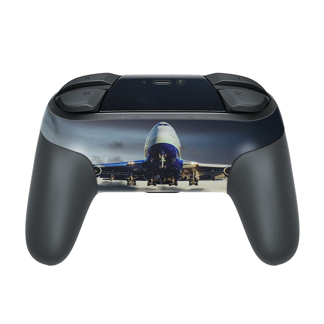 Nintendo Switch 用 PROコントローラ 専用 ニンテンドー スイッチ プロコン 専用 デザインスキンシール 全面セット カバー ケース 保護 フィルム ステッカー デコ アクセサリー 023858 飛行機　空　写真