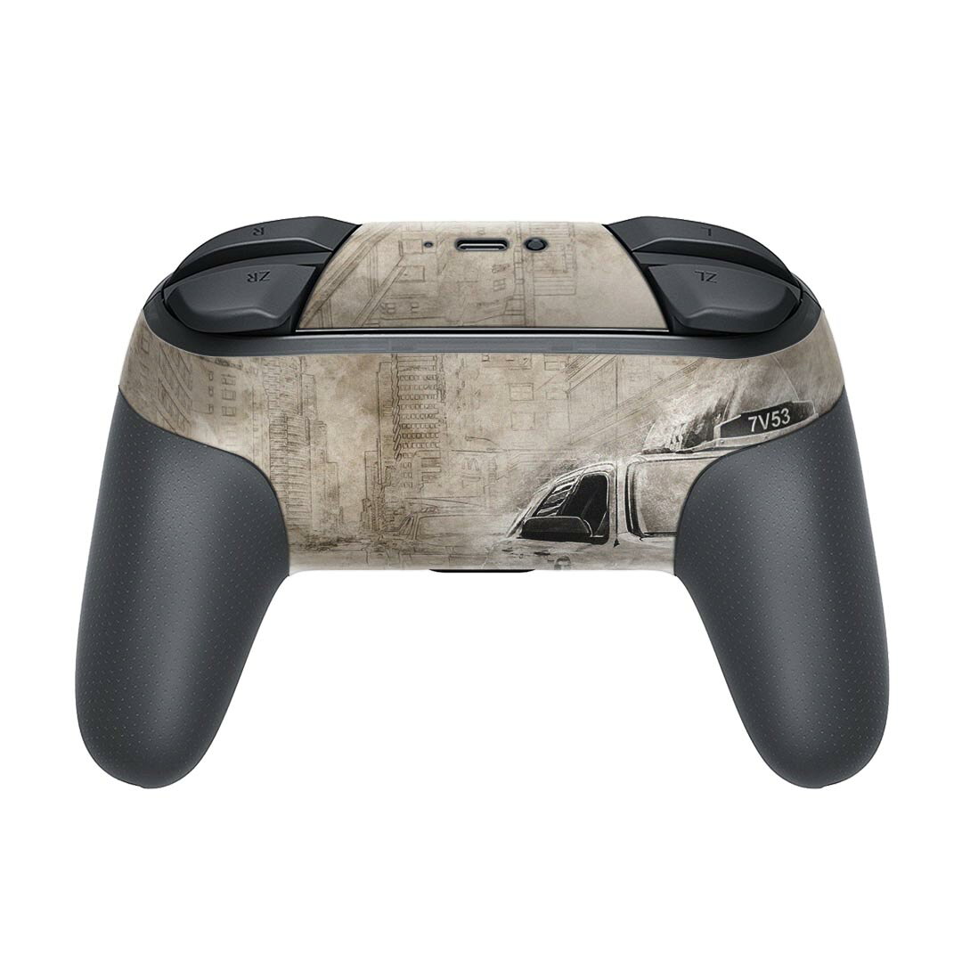 Nintendo Switch 用 PROコントローラ 専用 ニンテンドー スイッチ プロコン 専用 デザインスキンシール 全面セット カバー ケース 保護 フィルム ステッカー デコ アクセサリー 023871 タクシー　車