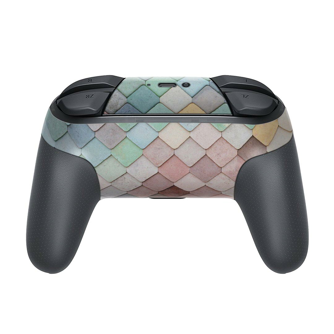 Nintendo Switch 用 PROコントローラ 専用 ニンテンドー スイッチ プロコン 専用 デザインスキンシール 全面セット カバー ケース 保護 フィルム ステッカー デコ アクセサリー 023887 カラフル　タイル　柄