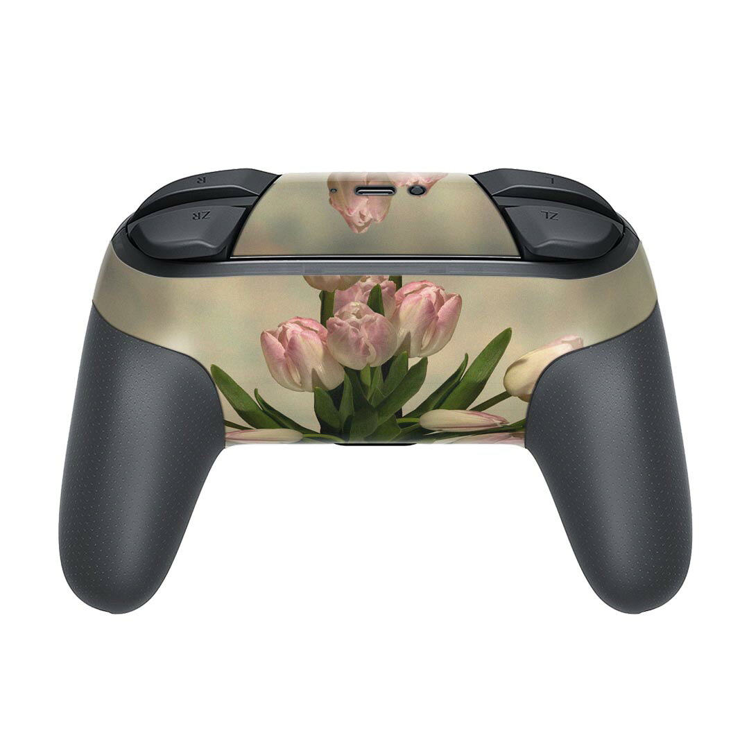 Nintendo Switch 用 PROコントローラ 専用 ニンテンドー スイッチ プロコン 専用 デザインスキンシール 全面セット カバー ケース 保護 フィルム ステッカー デコ アクセサリー 023912 花　フラワー　チューリップ