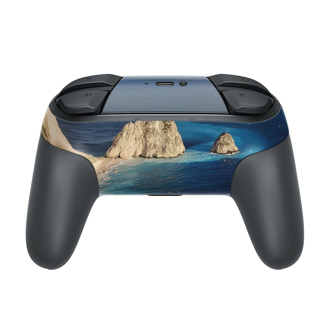 Nintendo Switch 用 PROコントローラ 専用 ニンテンドー スイッチ プロコン 専用 デザインスキンシール 全面セット カバー ケース 保護 フィルム ステッカー デコ アクセサリー 023995 海　写真　景色