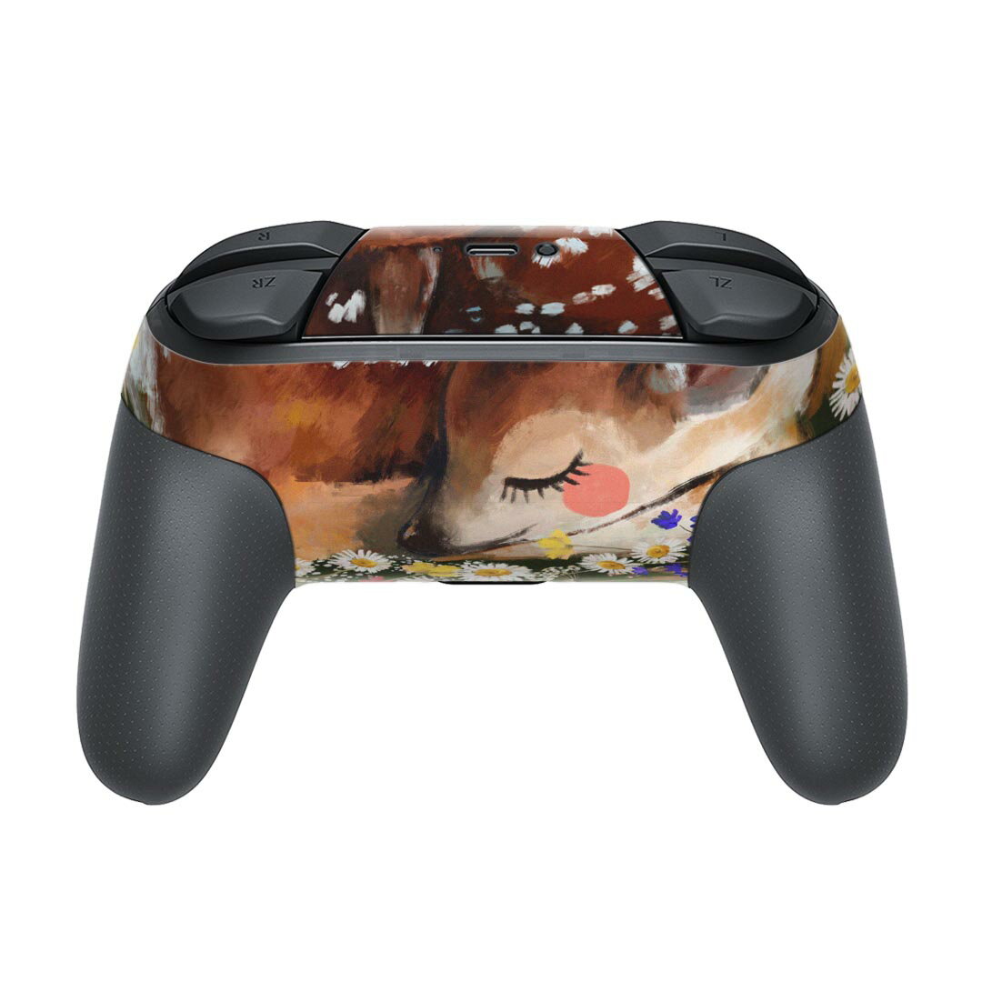 Nintendo Switch 用 PROコントローラ 専用 ニンテンドー スイッチ プロコン 専用 デザインスキンシール 全面セット カバー ケース 保護 フィルム ステッカー デコ アクセサリー 026106 鹿　バンビ