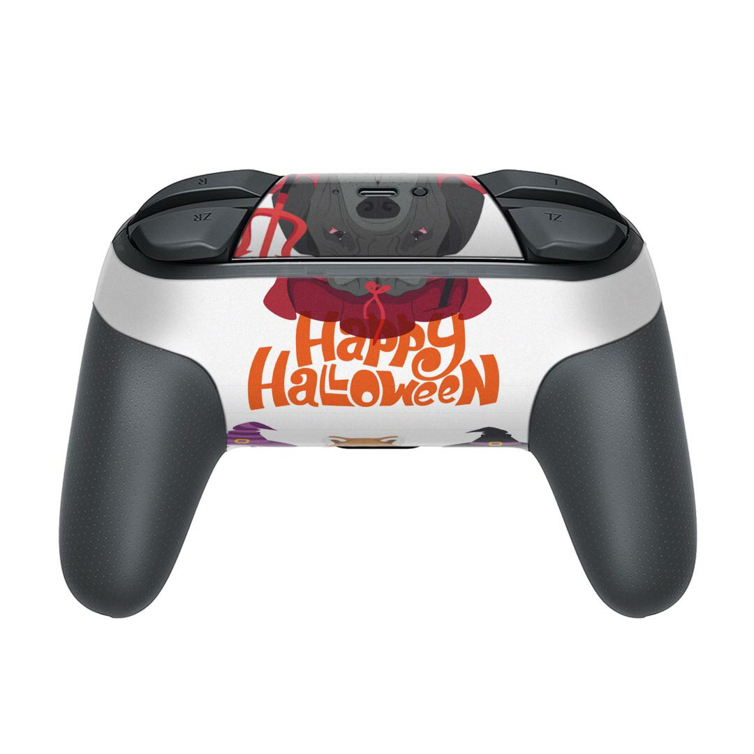 Nintendo Switch 用 PROコントローラ 専用 ニンテンドー スイッチ プロコン 専用 デザインスキンシール 全面セット カバー ケース 保護 フィルム ステッカー デコ アクセサリー 026114 ハロウィン 犬 dog　Halloween
