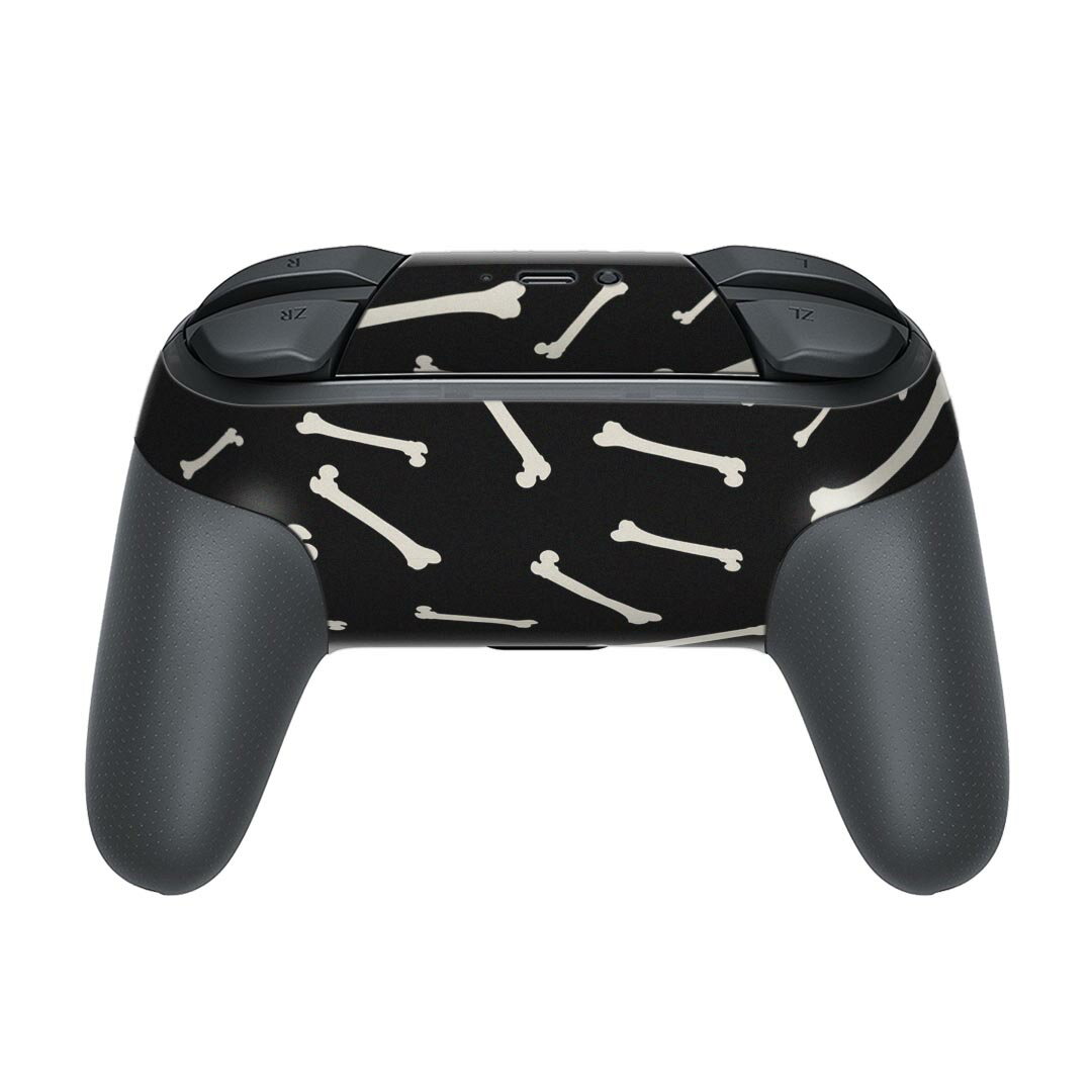 Nintendo Switch 用 PROコントローラ 専用 ニンテンドー スイッチ プロコン 専用 デザインスキンシール 全面セット カバー ケース 保護 フィルム ステッカー デコ アクセサリー 026161 ハロウィン　骨　柄