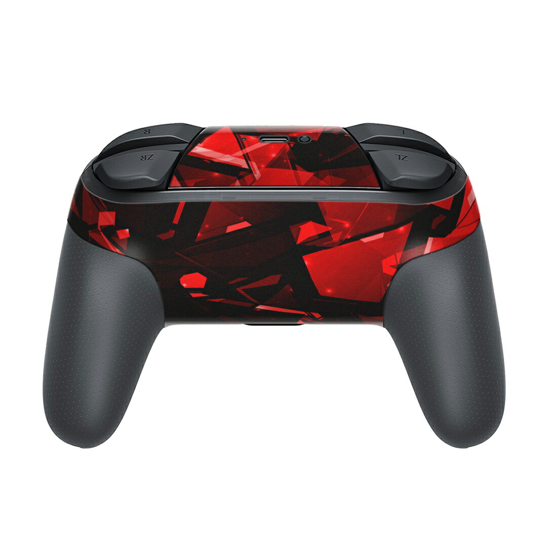 Nintendo Switch 用 PROコントローラ 専用 ニンテンドー スイッチ プロコン 専用 デザインスキンシール 全面セット カバー ケース 保護 フィルム ステッカー デコ アクセサリー 004590 模様　シンプル　赤