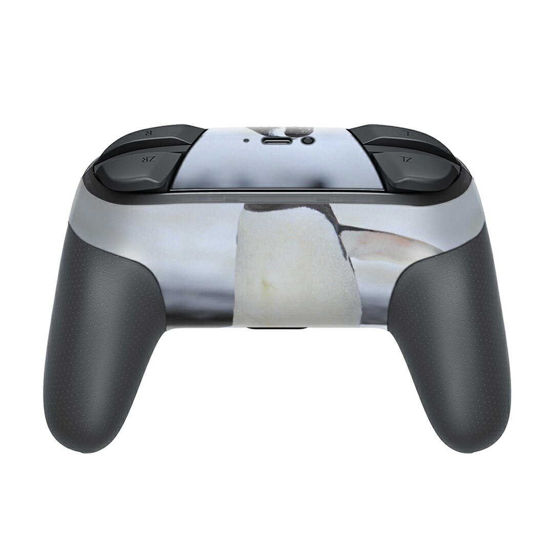 Nintendo Switch 用 PROコントローラ 専用 ニンテンドー スイッチ プロコン 専用 デザインスキンシール 全面セット カバー ケース 保護 フィルム ステッカー デコ アクセサリー 004679 動物　ペンギン　写真