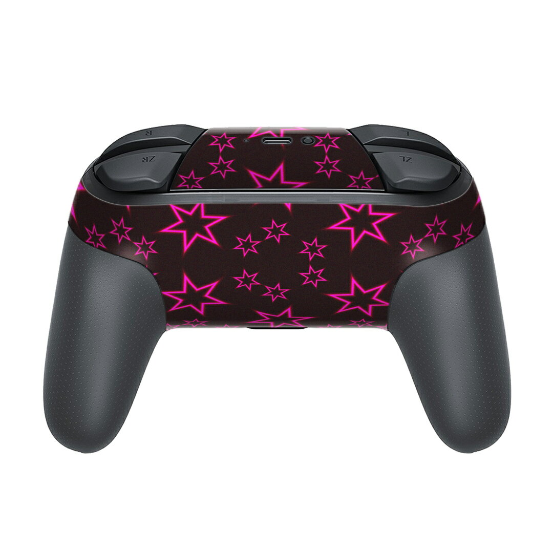 Nintendo Switch 用 PROコントローラ 専用 ニンテンドー スイッチ プロコン 専用 デザインスキンシール 全面セット カバー ケース 保護 フィルム ステッカー デコ アクセサリー 005438 星　模様