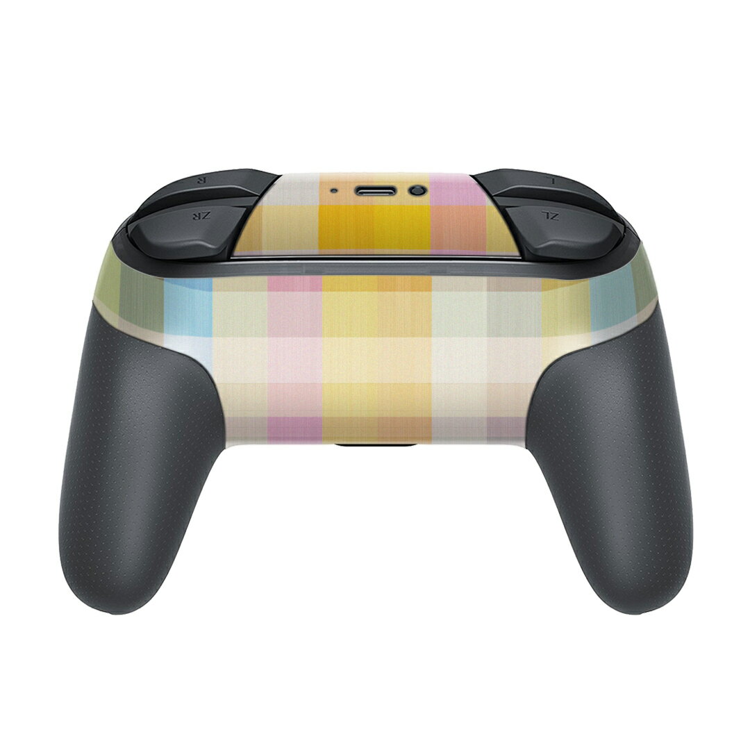 Nintendo Switch 用 PROコントローラ 専用 ニンテンドー スイッチ プロコン 専用 デザインスキンシール 全面セット カバー ケース 保護 フィルム ステッカー デコ アクセサリー 006436 チェック　模様