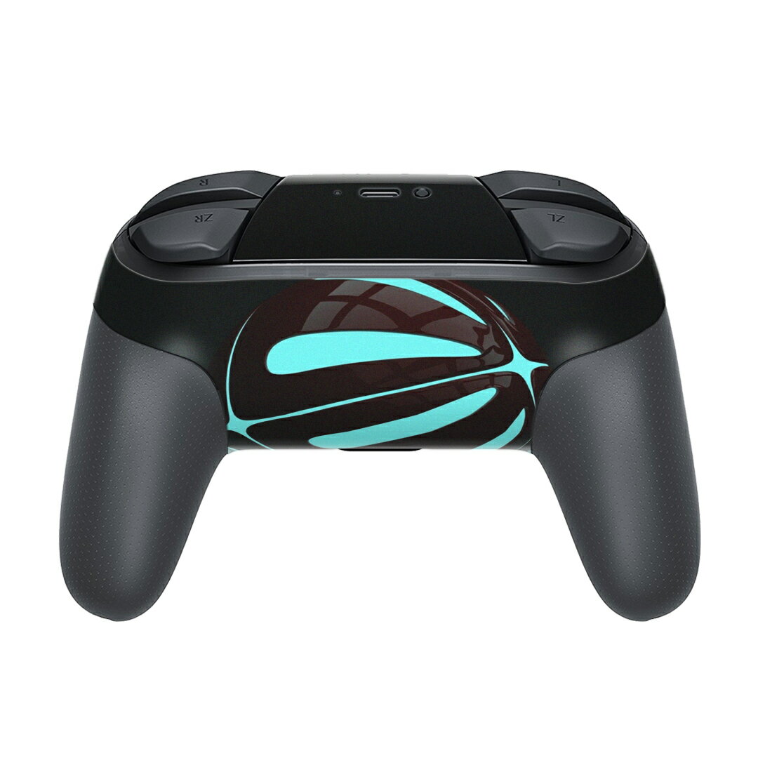 Nintendo Switch 用 PROコントローラ 専用 ニンテンドー スイッチ プロコン 専用 デザインスキンシール 全面セット カバー ケース 保護 フィルム ステッカー デコ アクセサリー 006580 水色　黒　ブラック