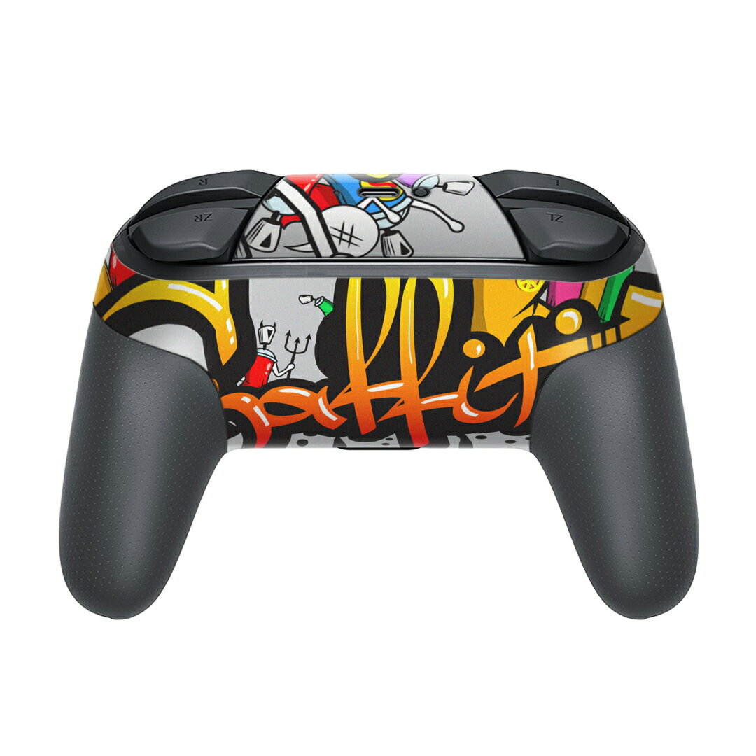 Nintendo Switch 用 PROコントローラ 専用 ニンテンドー スイッチ プロコン 専用 デザインスキンシール 全面セット カバー ケース 保護 フィルム ステッカー デコ アクセサリー 006934 カラフル　インク　スプレー