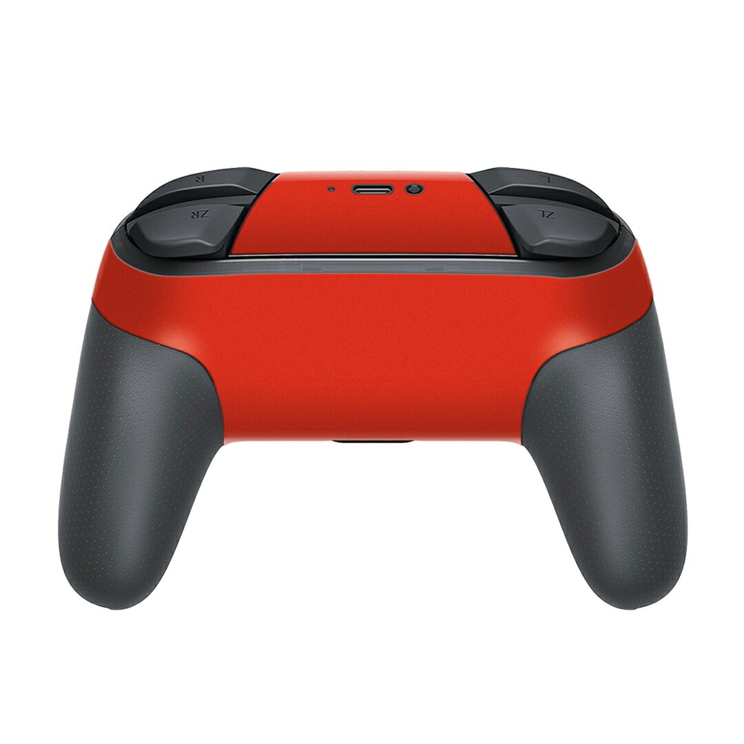 Nintendo Switch 用 PROコントローラ 専用 ニンテンドー スイッチ プロコン 専用 デザインスキンシール 全面セット カバー ケース 保護 フィルム ステッカー デコ アクセサリー 012230 赤　単色　シンプル