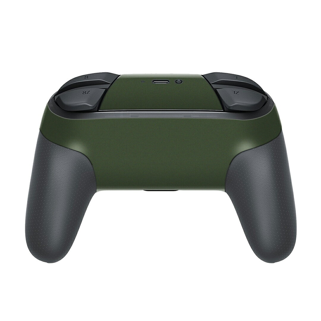 Nintendo Switch 用 PROコントローラ 専用 ニンテンドー スイッチ プロコン 専用 デザインスキンシール 全面セット カバー ケース 保護 フィルム ステッカー デコ アクセサリー 012248 緑　単色　シンプル