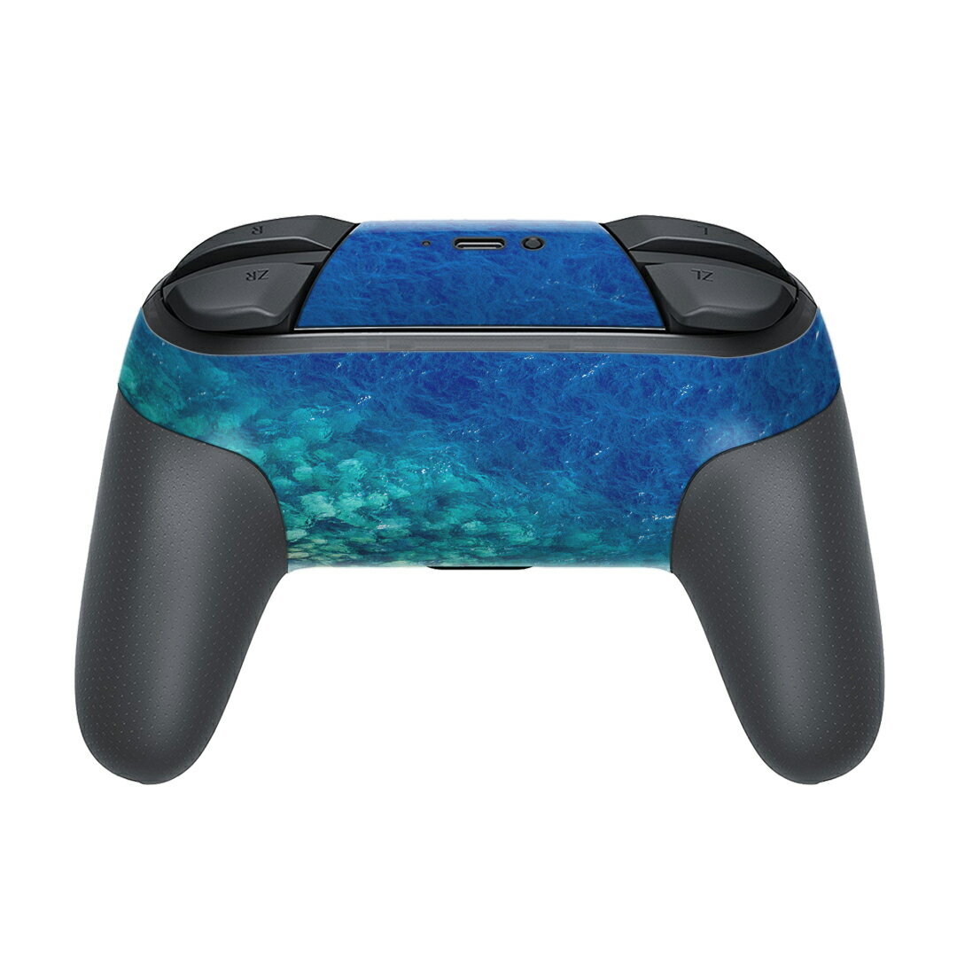 Nintendo Switch 用 PROコントローラ 専用 ニンテンドー スイッチ プロコン 専用 デザインスキンシール 全面セット カバー ケース 保護 フィルム ステッカー デコ アクセサリー 012738 海　夏　ブルー