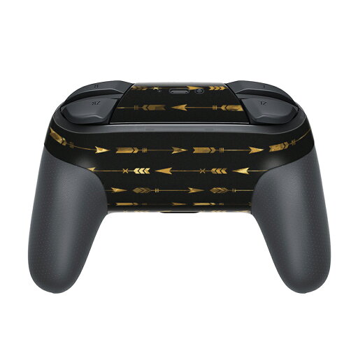 Nintendo Switch 用 PROコントローラ 専用 ニンテンドー スイッチ プロコン 専用 デザインスキンシール 全面セット カバー ケース 保護 フィルム ステッカー デコ アクセサリー 012757 エスニック 矢 黒
