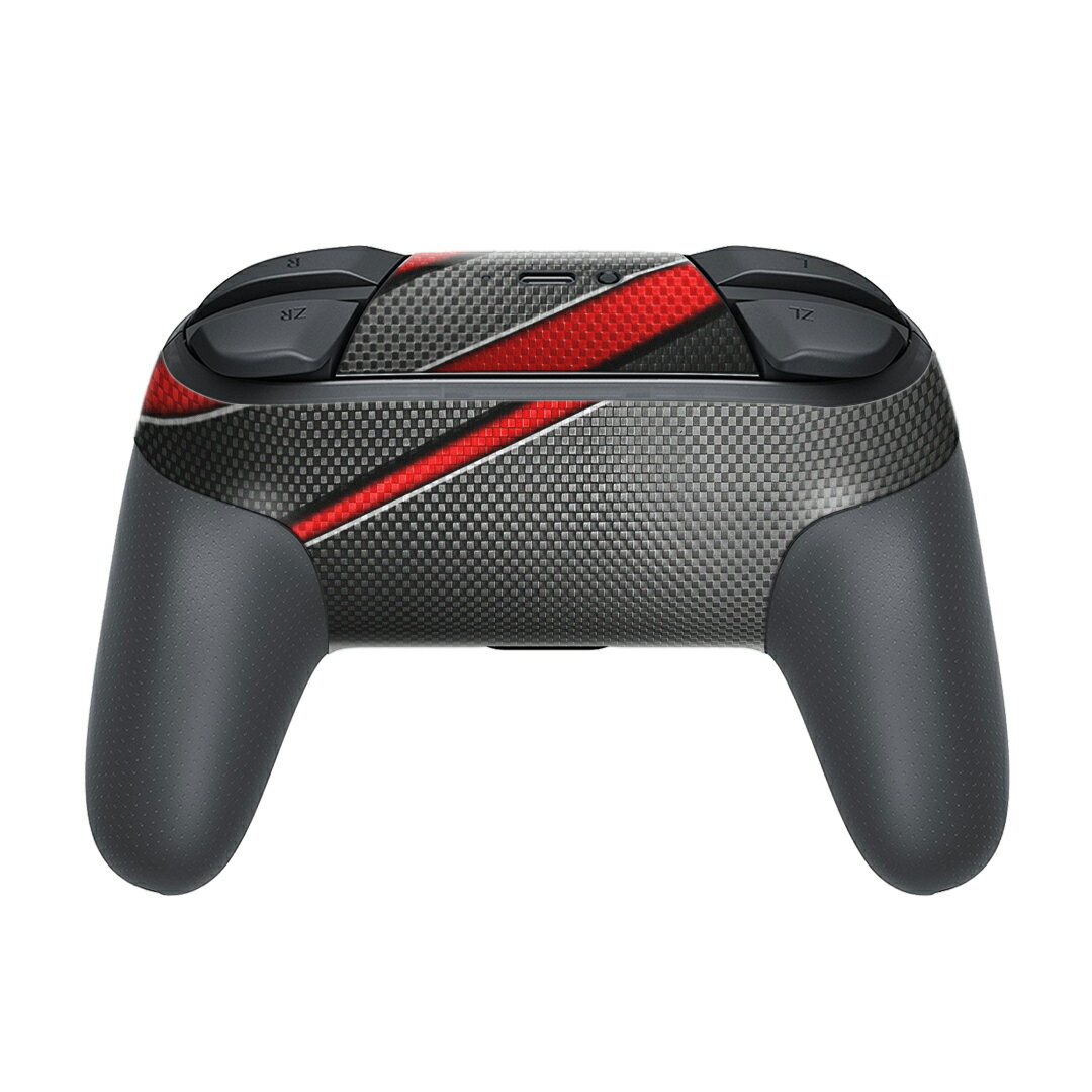 Nintendo Switch 用 PROコントローラ 専用 ニンテンドー スイッチ プロコン 専用 デザインスキンシール 全面セット カバー ケース 保護 フィルム ステッカー デコ アクセサリー 013267 黒　赤　かっこいい