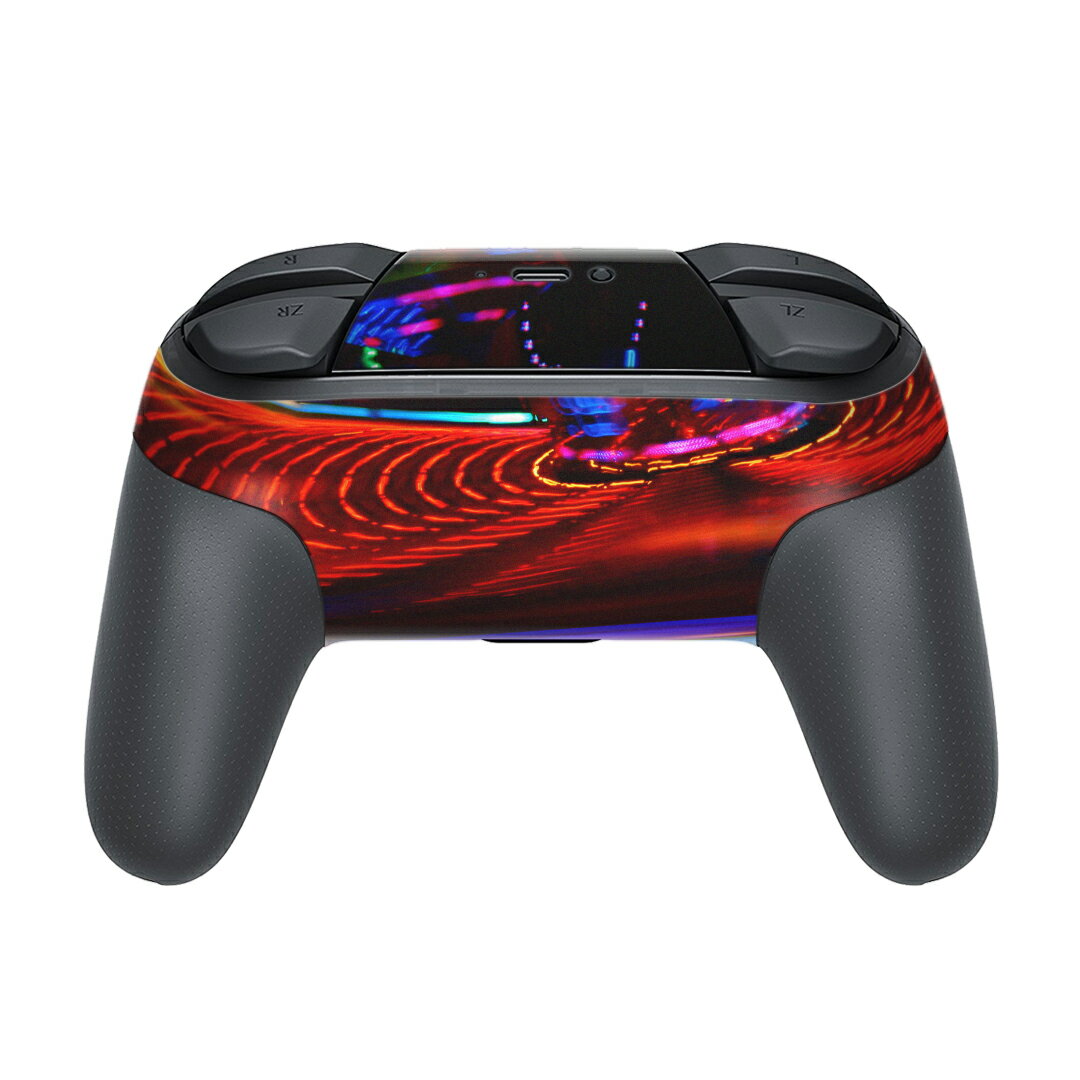 Nintendo Switch 用 PROコントローラ 専用 ニンテンドー スイッチ プロコン 専用 デザインスキンシール 全面セット カバー ケース 保護 フィルム ステッカー デコ アクセサリー 014989 景色　夜景　風景　写真　遊園地