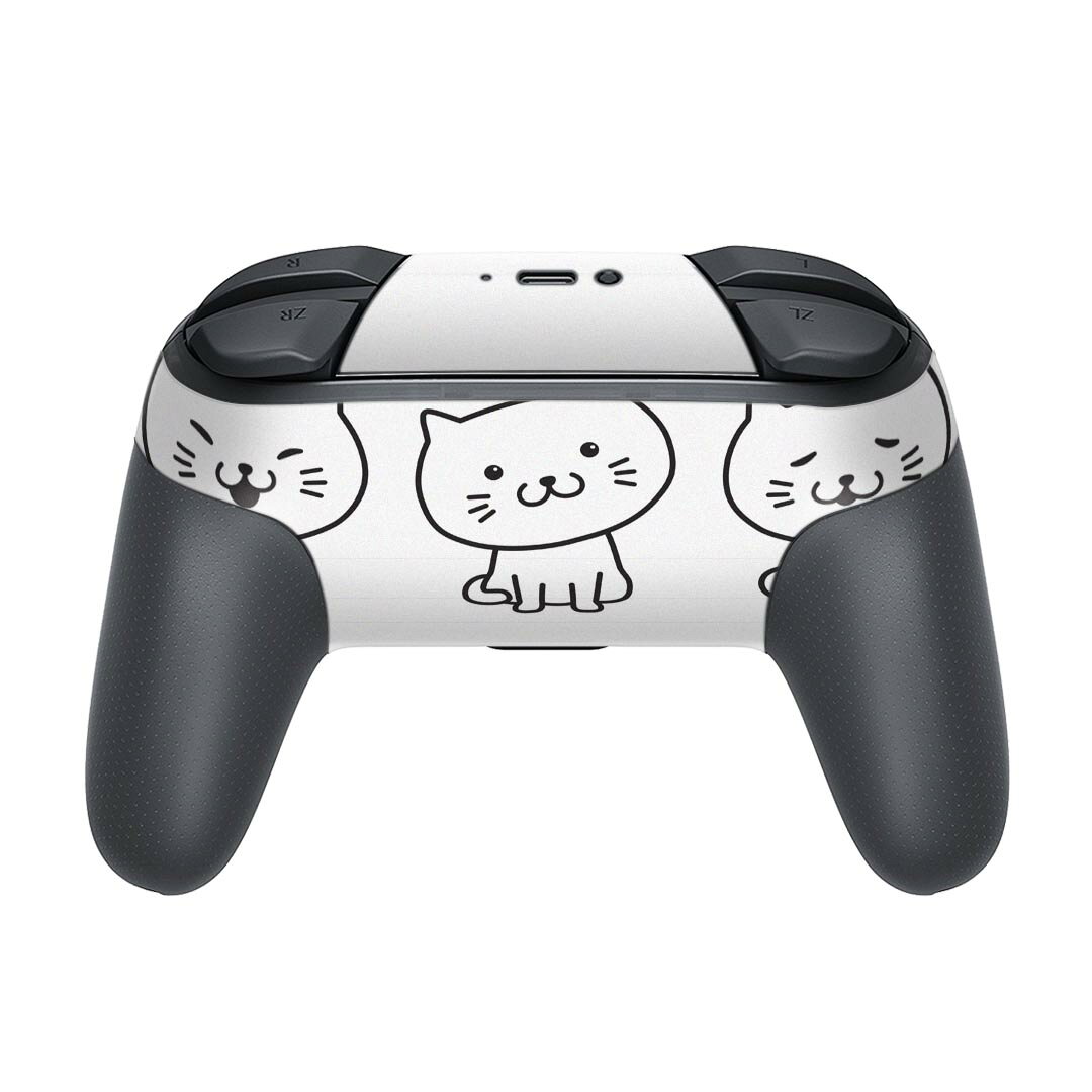 Nintendo Switch 用 PROコントローラ 専用 ニンテンドー スイッチ プロコン 専用 デザインスキンシール 全面セット カバー ケース 保護 フィルム ステッカー デコ アクセサリー 016442 猫　イラスト　動物 2