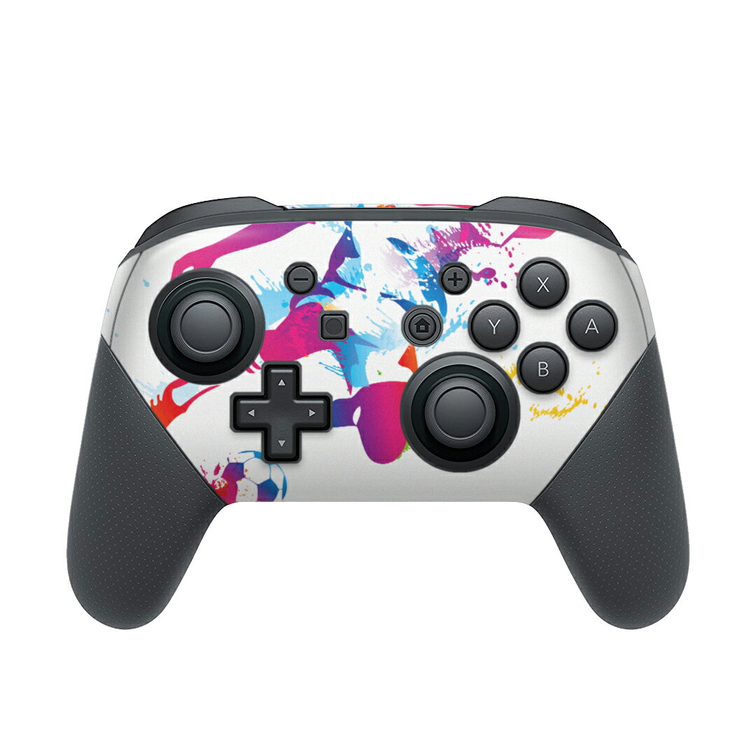 Nintendo Switch 用 PROコントローラ 専用 ニンテンドー スイッチ プロコン 専用 デザインスキンシール 全面セット カバー ケース 保護 フィルム ステッカー デコ アクセサリー 002784 スポーツ　カラフル