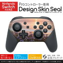 Nintendo Switch 用 PROコントローラ 専用 ニンテンドー スイッチ プロコン 専用 デザインスキンシール 全面セット カバー ケース 保護 フィルム ステッカー デコ アクセサリー 023607 景色 夕日 花(2)