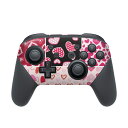 Nintendo Switch 用 PROコントローラ 専用 ニンテンドー スイッチ プロコン 専用 デザインスキンシール 全面セット カバー ケース 保護 フィルム ステッカー デコ アクセサリー 005240 ハート 模様 赤 ピンク