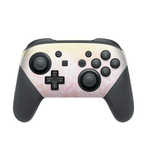 Nintendo Switch 用 PROコントローラ 専用 ニンテンドー スイッチ プロコン 専用 デザインスキンシール 全面セット カバー ケース 保護 フィルム ステッカー デコ アクセサリー 005306 桜 ピンク オレンジ