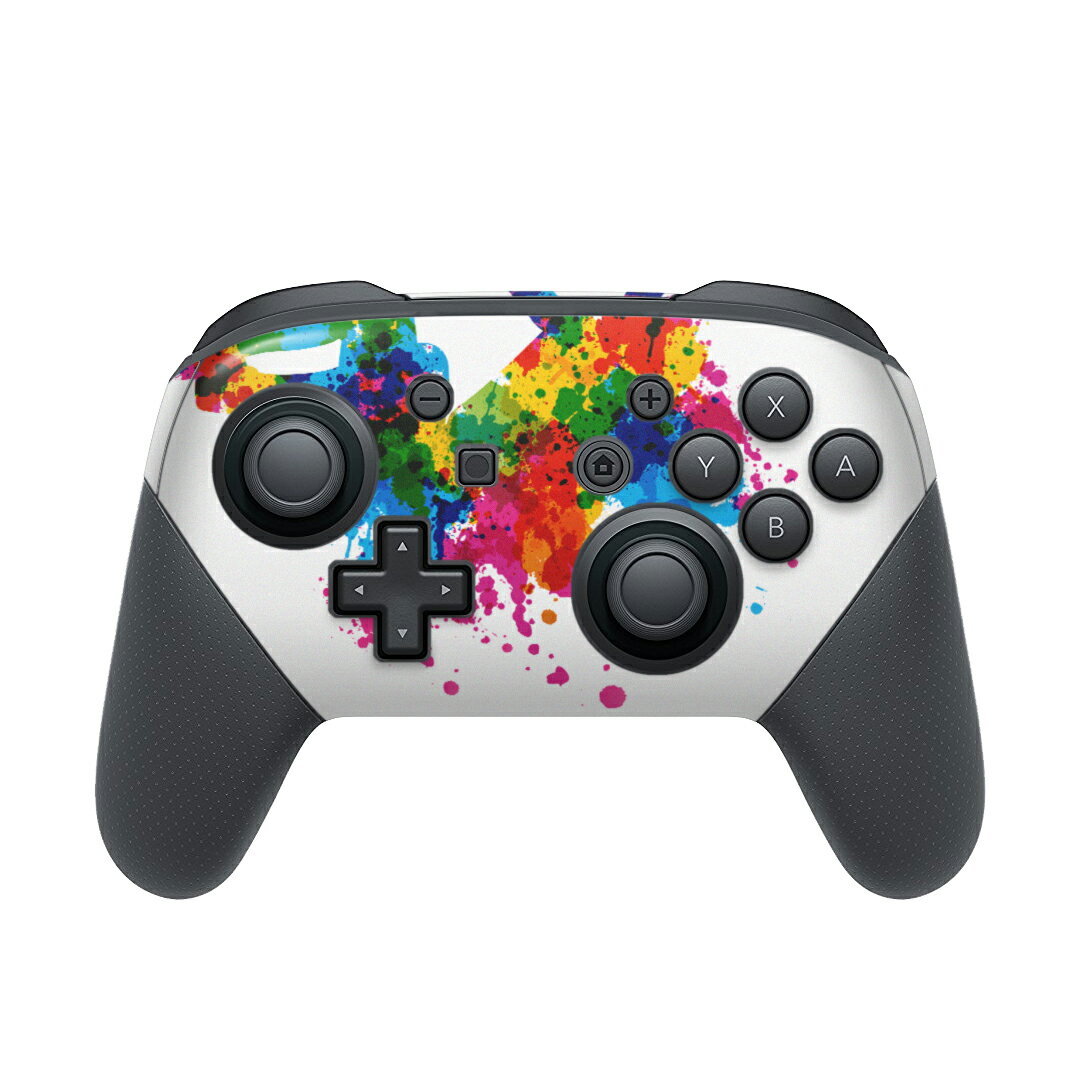 樂天商城 - Nintendo Switch 用 PROコントローラ 専用 ニンテンドー スイッチ プロコン 専用 デザインスキンシール 全面セット カバー ケース 保護 フィルム ステッカー デコ アクセサリー 005968 カラフル　絵の具　人物