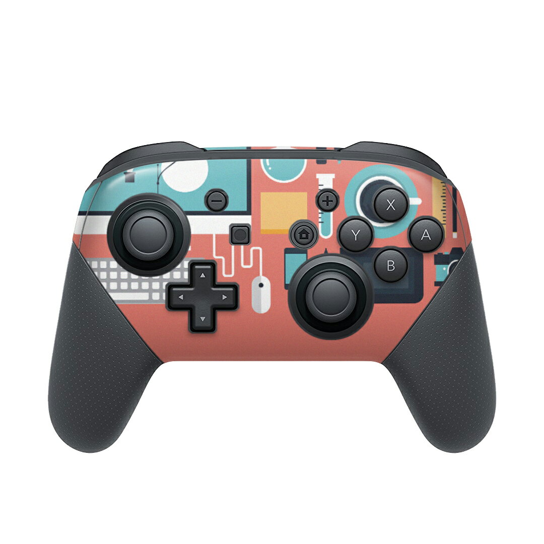 Nintendo Switch 用 PROコントローラ 専用 ニンテンドー スイッチ プロコン 専用 デザインスキンシール 全面セット カバー ケース 保護 フィルム ステッカー デコ アクセサリー 006259 パソコン イラスト