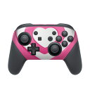 Nintendo Switch 用 PROコントローラ 専用 ニンテンドー スイッチ プロコン 専用 デザインスキンシール 全面セット カバー ケース 保護 フィルム ステッカー デコ アクセサリー 006395 ハート ピンク