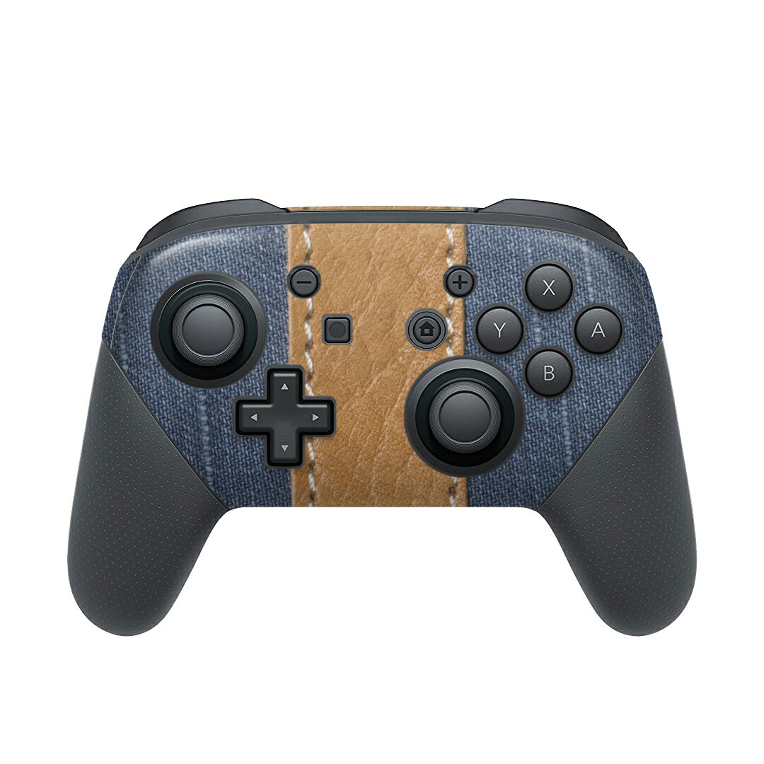 Nintendo Switch 用 PROコントローラ 専用 ニンテンドー スイッチ プロコン 専用 デザインスキンシール 全面セット カバー ケース 保護 フィルム ステッカー デコ アクセサリー 006469 デニム 模様