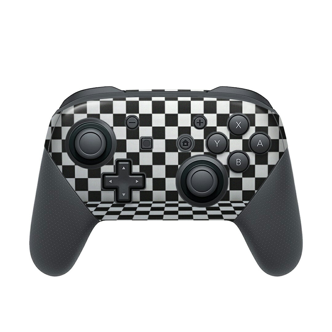 Nintendo Switch 用 PROコントローラ 専用 ニンテンドー スイッチ プロコン 専用 デザインスキンシール 全面セット カバー ケース 保護 フィルム ステッカー デコ アクセサリー 006867 市松模様 チェック