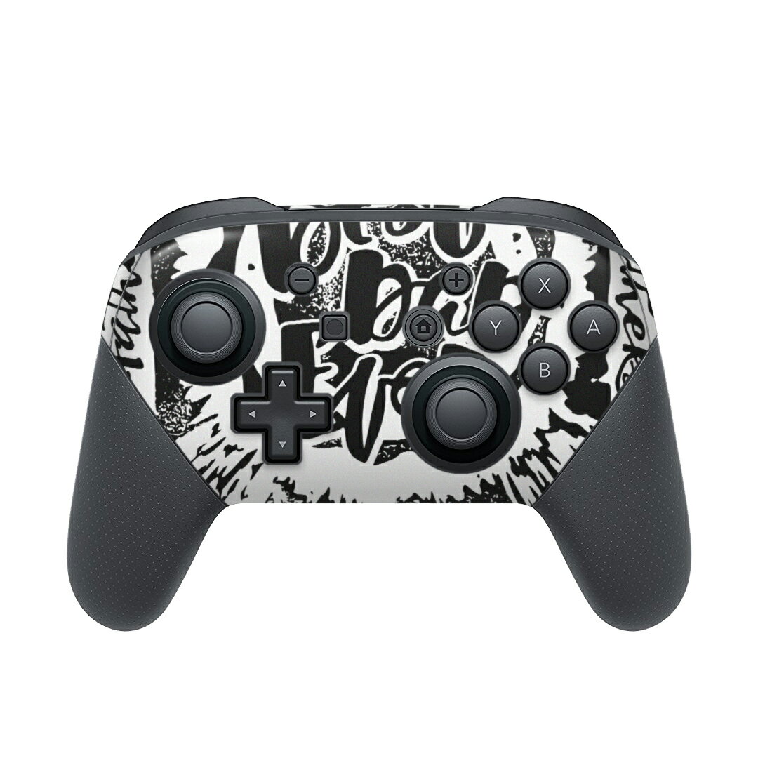 Nintendo Switch 用 PROコントローラ 専用 ニンテンドー スイッチ プロコン 専用 デザインスキンシール 全面セット カバー ケース 保護 フィルム ステッカー デコ アクセサリー 012586 英語　かっこいい　文字