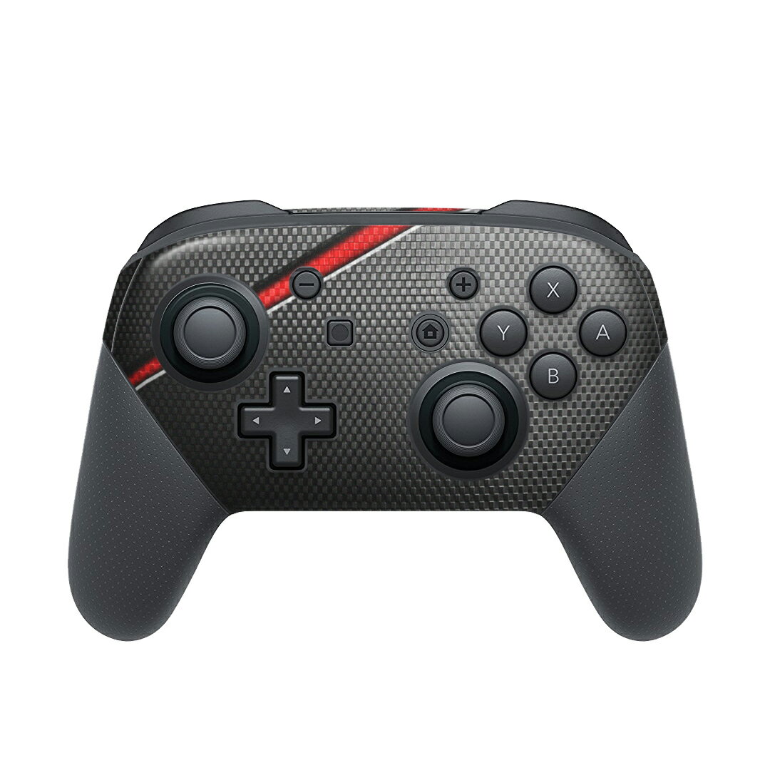 Nintendo Switch 用 PROコントローラ 専用 ニンテンドー スイッチ プロコン 専用 デザインスキンシール 全面セット カバー ケース 保護 フィルム ステッカー デコ アクセサリー 013267 黒　赤　かっこいい