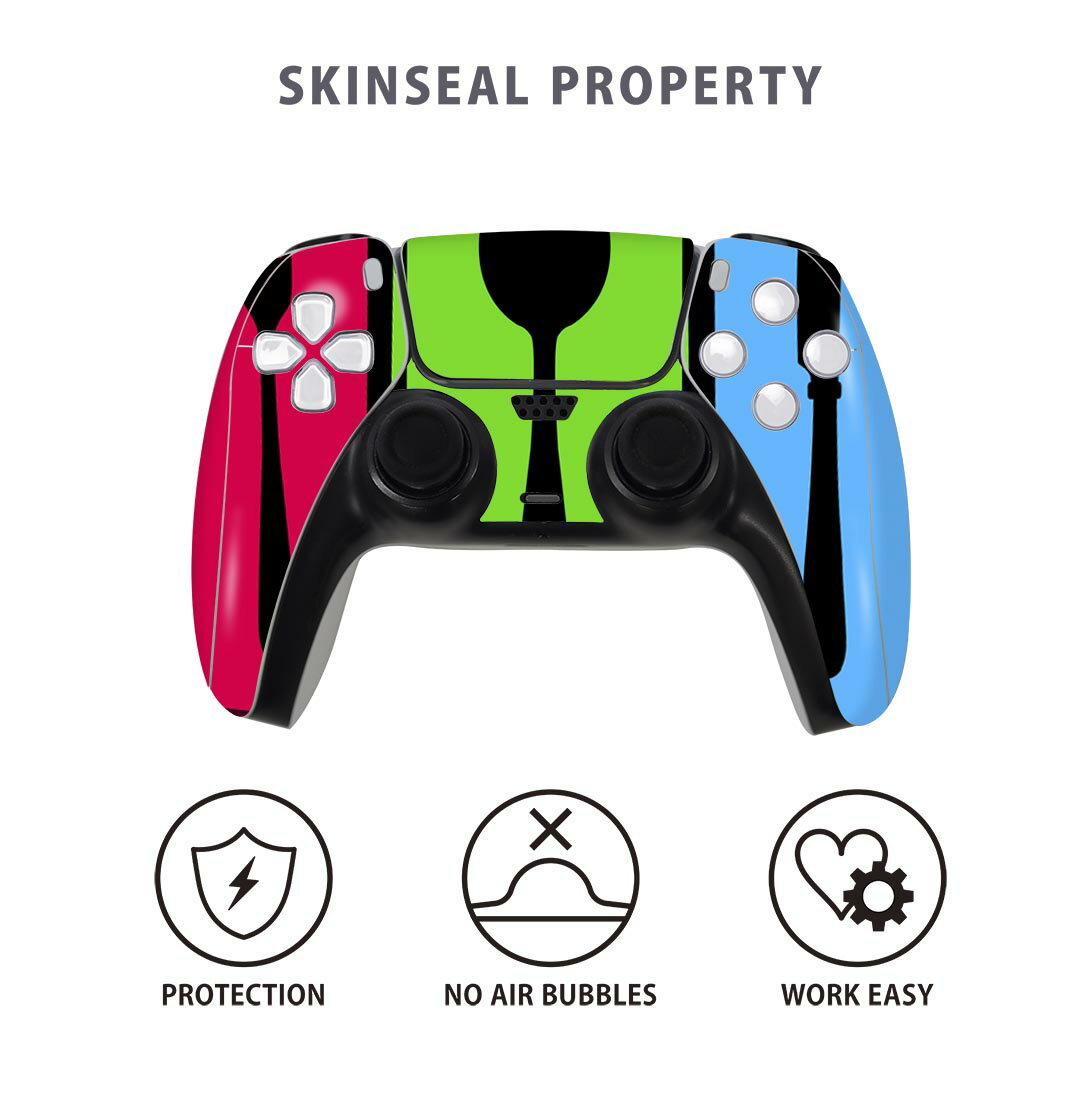 PS5用 ワイヤレスコントローラー 専用 スキンシール おしゃれなスキンシール 貼るだけでかんたんドレスアップ 気軽に着せ替えが楽しめるデザインステッカー