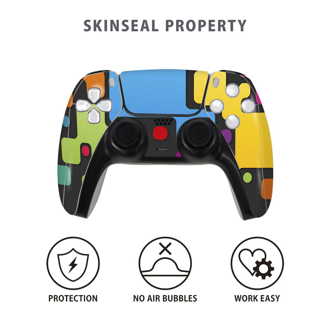 PS5用 ワイヤレスコントローラー 専用 スキンシール おしゃれなスキンシール 貼るだけでかんたんドレスアップ 気軽に着せ替えが楽しめるデザインステッカー