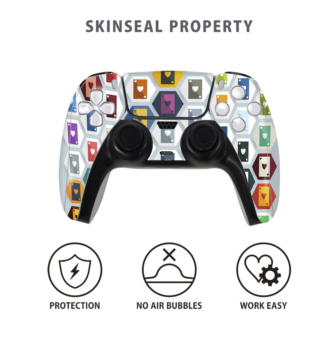 PS5用 ワイヤレスコントローラー 専用 スキンシール おしゃれなスキンシール 貼るだけでかんたんドレスアップ 気軽に着せ替えが楽しめるデザインステッカー