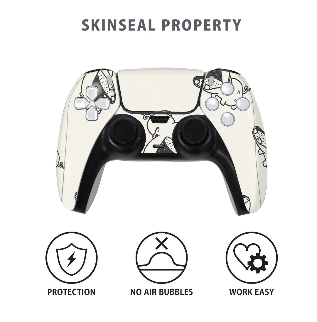 スマコレのPS5用 ワイヤレスコントローラー 専用 スキンシール おしゃれなスキンシール 貼るだけでかんたんドレスアップ 気軽に着せ替えが楽しめるデザインステッカー｜アングル2