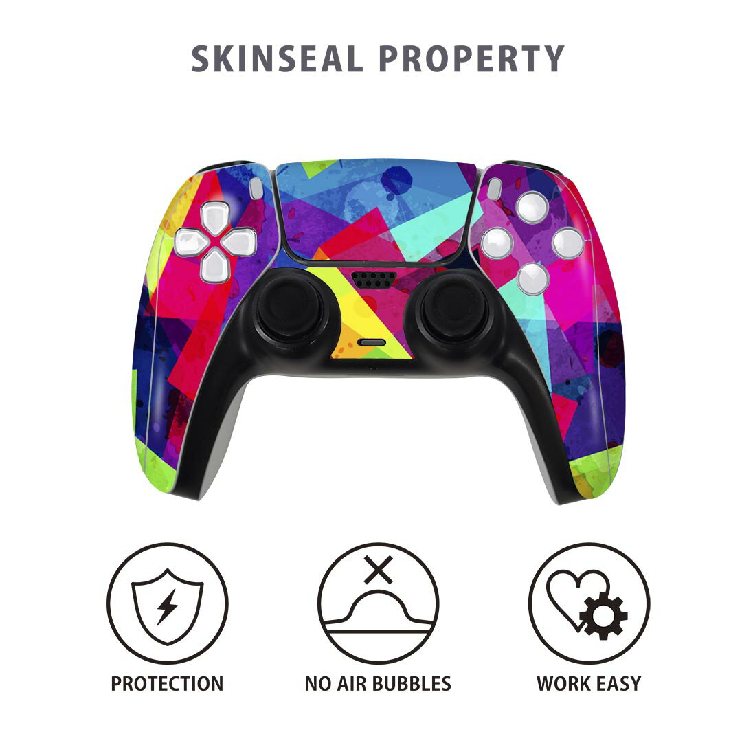 PS5用 ワイヤレスコントローラー 専用 スキンシール おしゃれなスキンシール 貼るだけでかんたんドレスアップ 気軽に着せ替えが楽しめるデザインステッカー