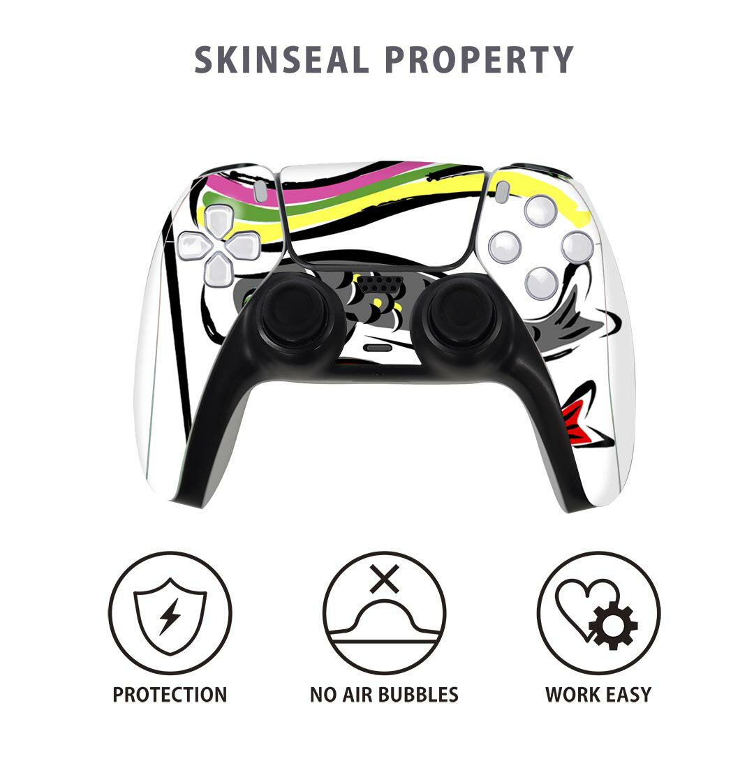 PS5用 ワイヤレスコントローラー 専用 スキンシール おしゃれなスキンシール 貼るだけでかんたんドレスアップ 気軽に着せ替えが楽しめるデザインステッカー