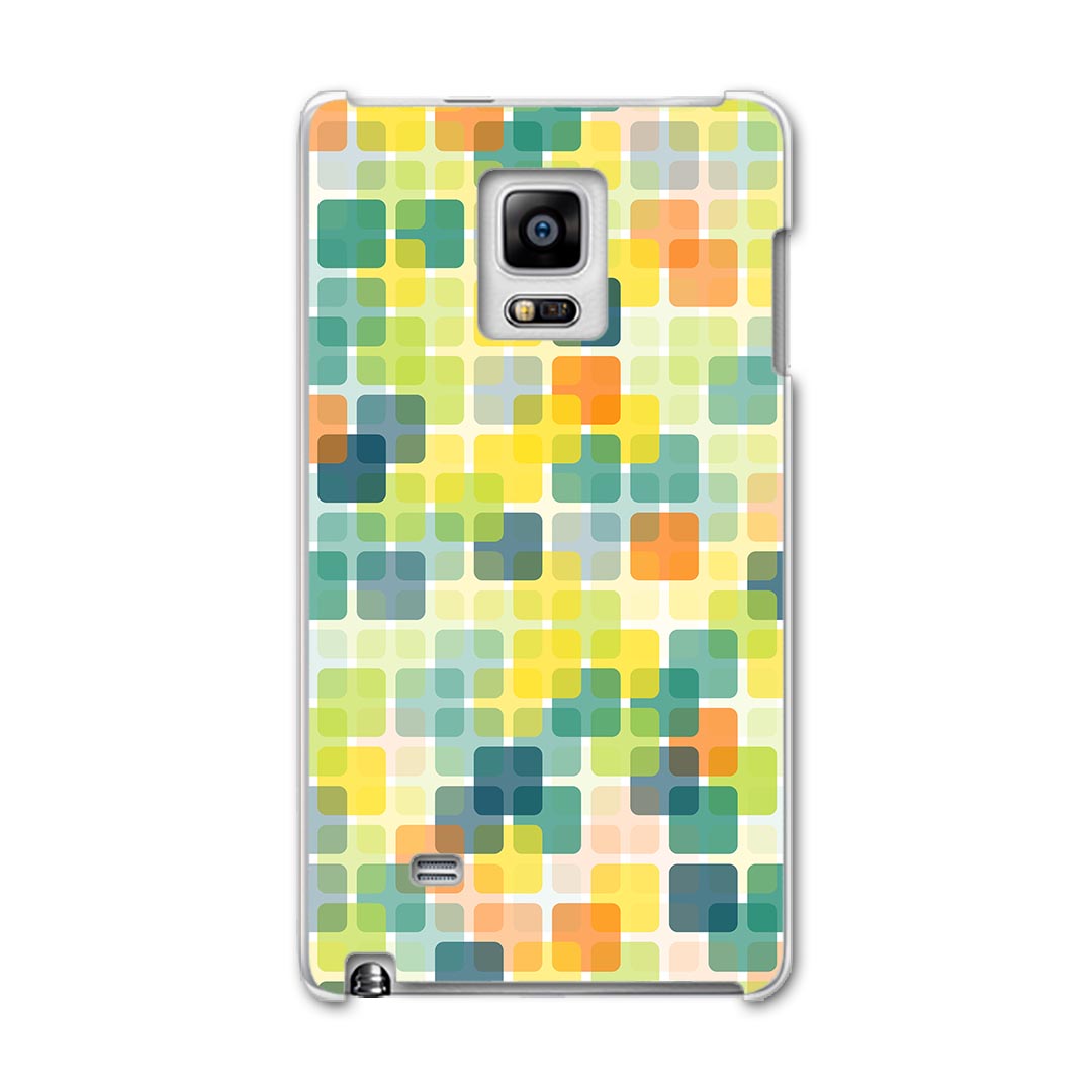 SC-01G GALAXY Note Edge ギャラクシー ノート エッジ sc01g docomo ドコモ スマホ カバー ケース スマホケース スマホカバー PC ハードケース イエロー　黄色　模様　四角 チェック・ボーダー 008462