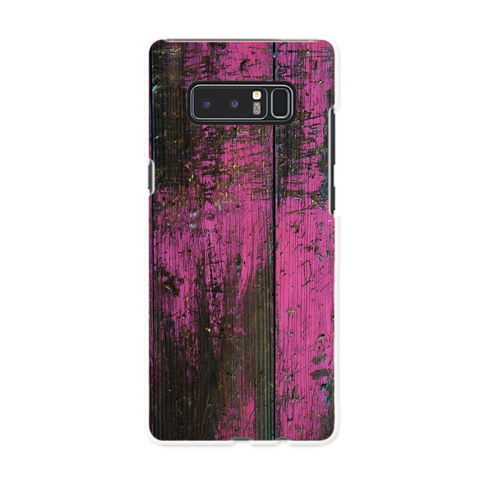 Galaxy Note8 SCV37 au エーユー スマホ カバー ハード pc ケース ハードケース 木目　ペンキ　ピンク その他 000087