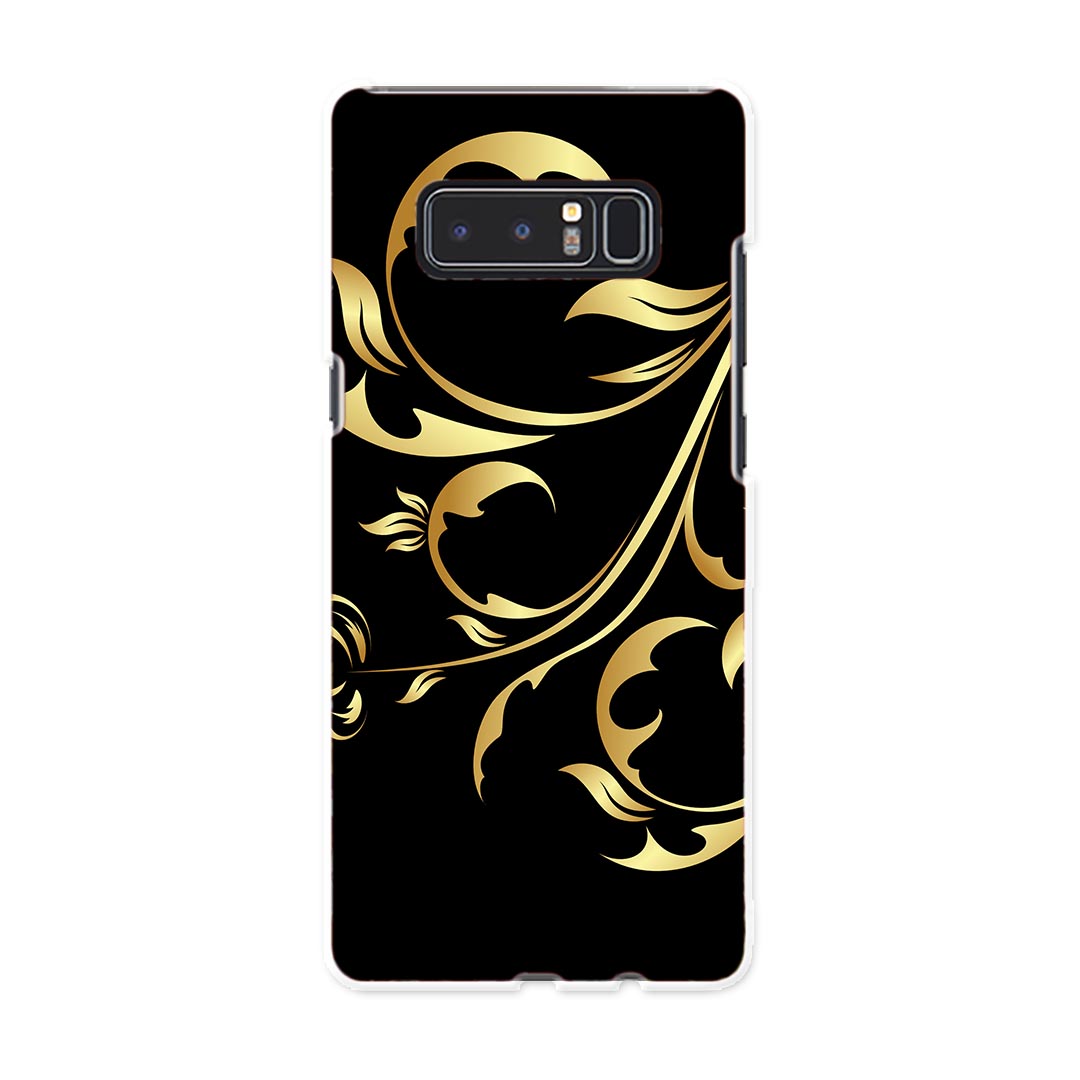 SC-01K Galaxy Note8 ギャラクシー ノートエイト sc01k docomo ドコモ スマホ カバー ケース スマホケース スマホカバー PC ハードケース 植物　黒　ブラック　イエロー クール 007580