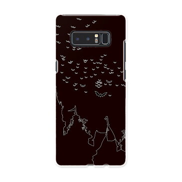 Galaxy Note8 SCV37 au エーユー スマホ カバー スマホケース ハード pc ケース ハロウィン　魔女　黒　ブラック クール 008443