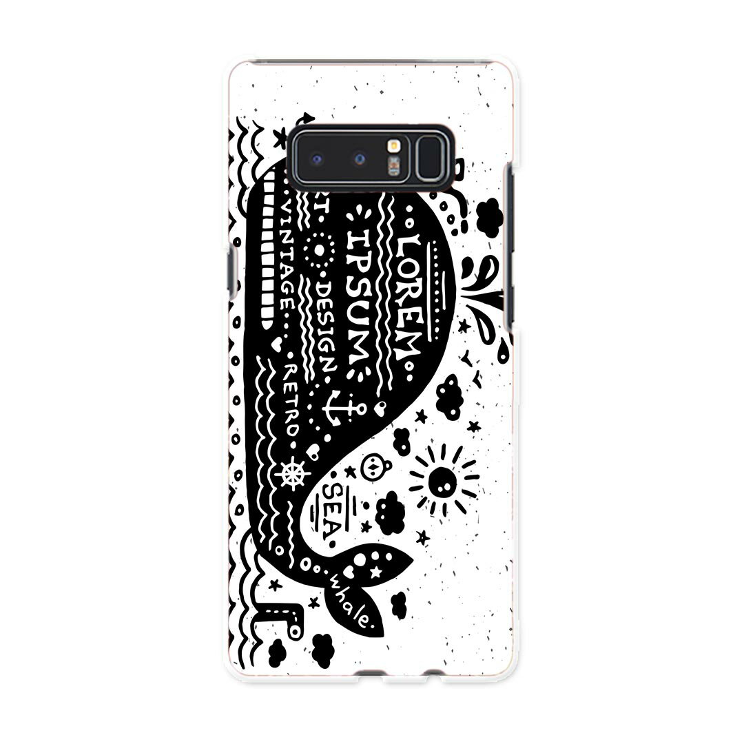 SC-01K Galaxy Note8 ギャラクシー ノートエイト sc01k docomo ドコモ スマホ カバー ケース スマホケース スマホカバー PC ハードケース くじら 海 英語 011019